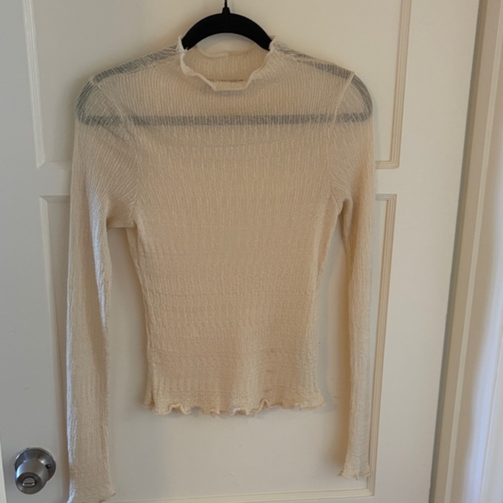 Zara Sheer Long Sleeve Top